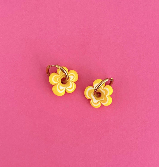 Yellow Flower Earrings 