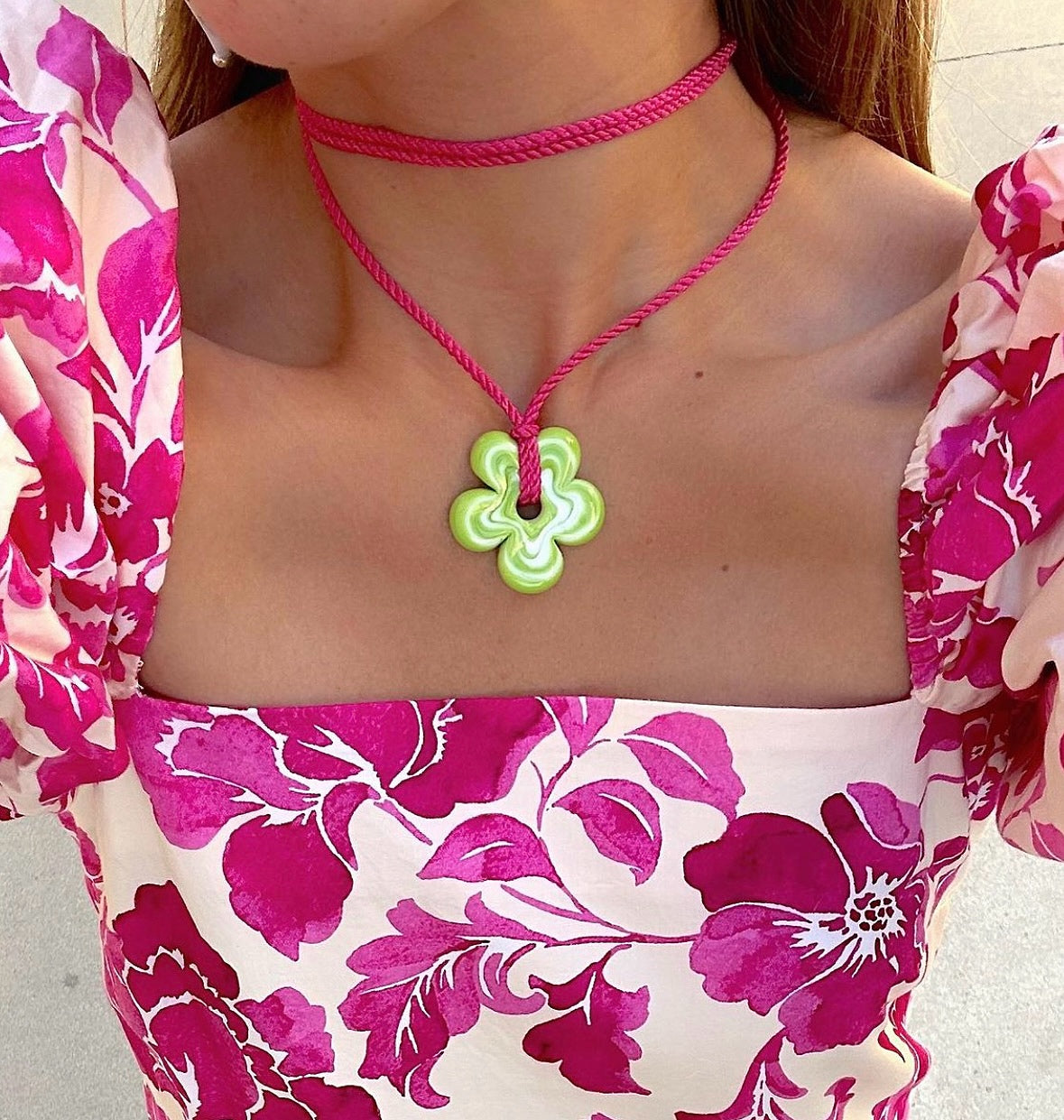 Pistachio Flower Necklace 