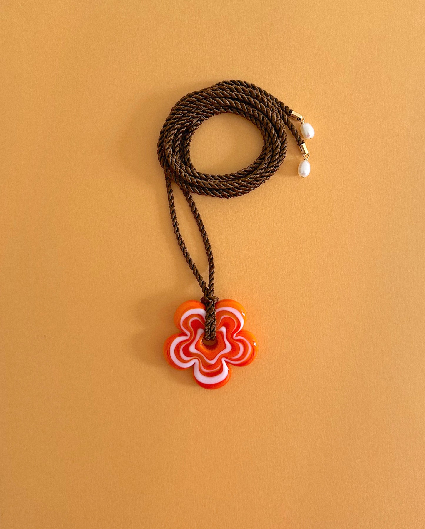 Orange Flower Necklace 