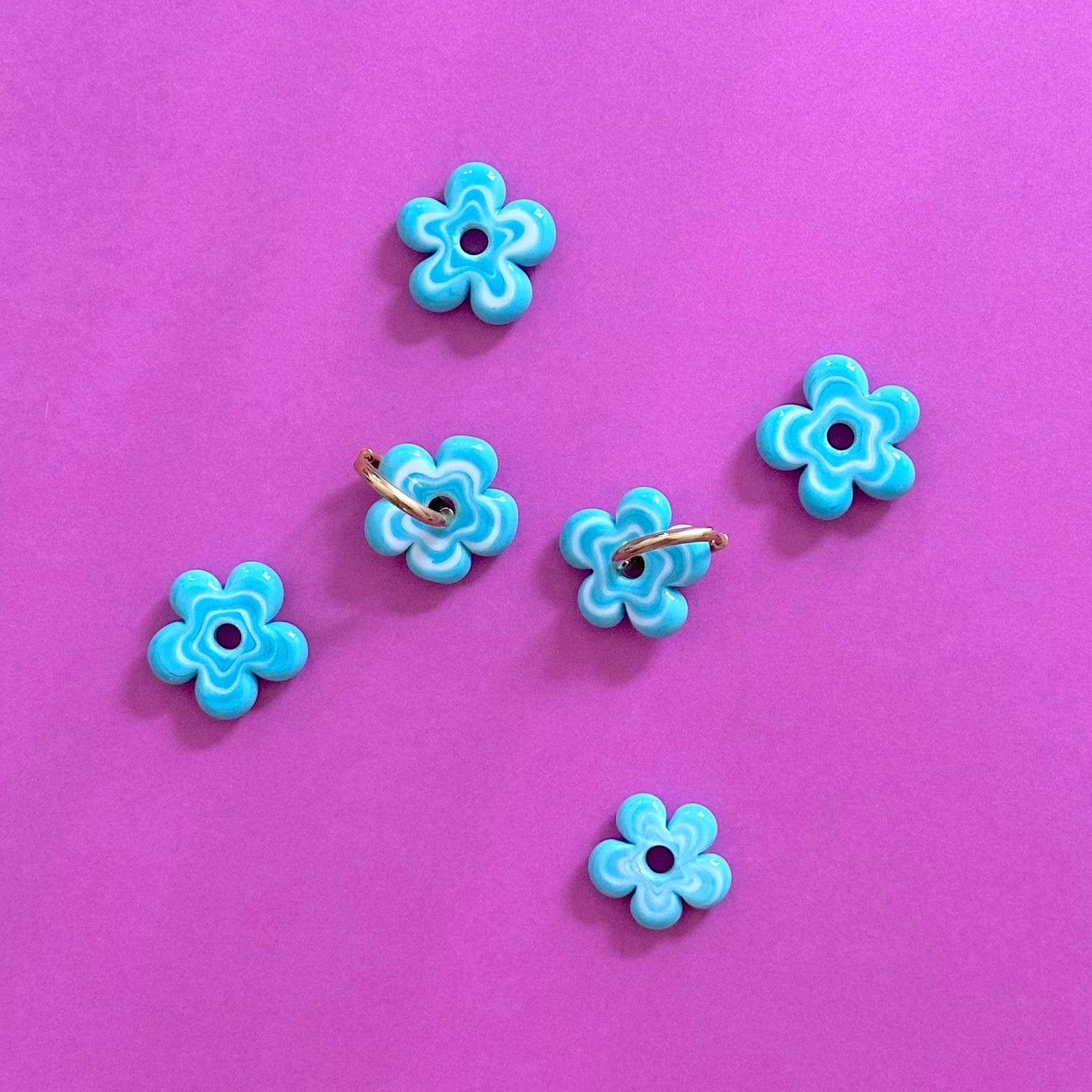 Pendientes Flores Celeste