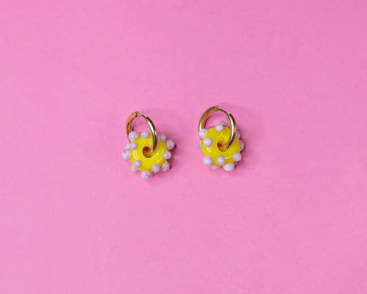 Pendientes Crazy Dots Amarillo y Lila