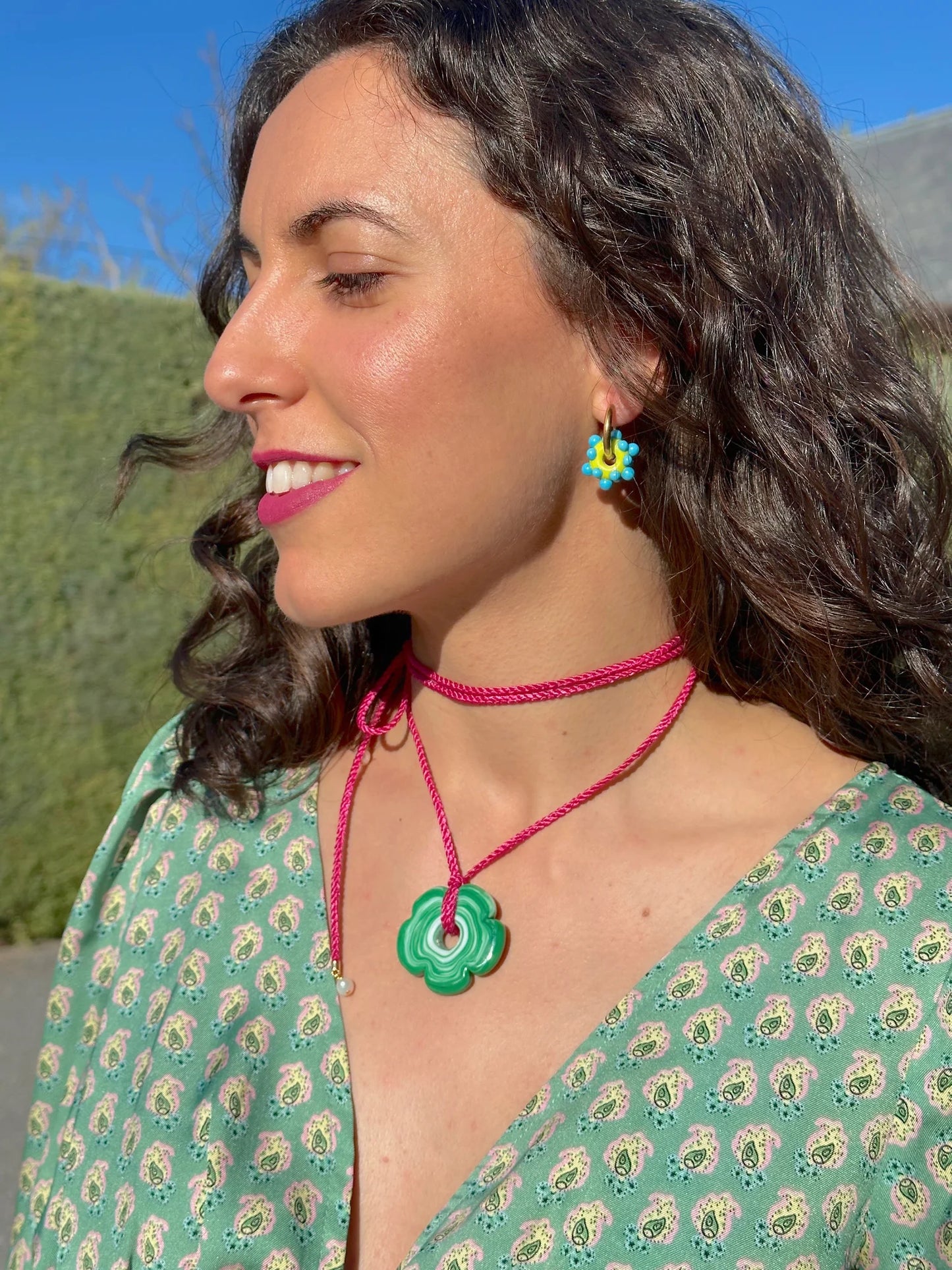 Collar Flor Verde (Grande)