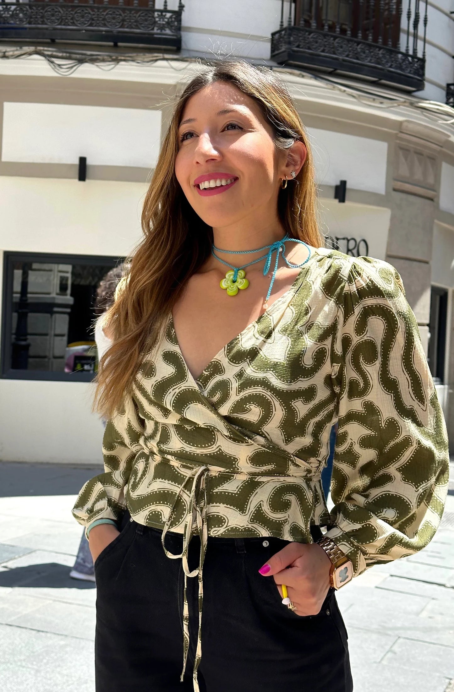 Pistachio Flower Necklace 